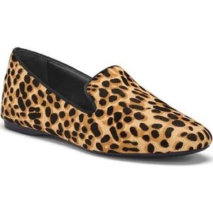birdies starling calf hair leopard print loafer sz 8